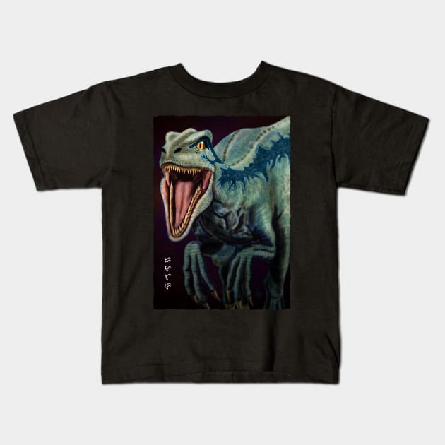 Raptor - Black Kids T-Shirt by Thor Reyes